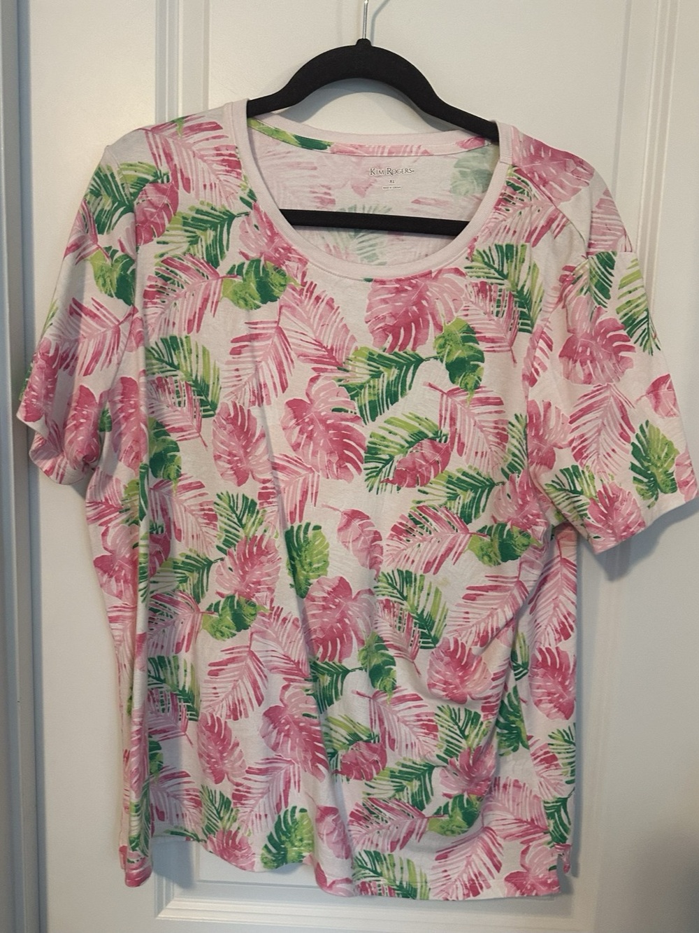 Kim Rogers Pink & Green Floral Short Sleeve Tee Set